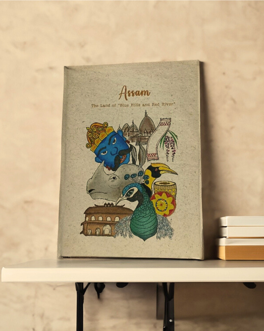 "Icons Of Assam",  Plain Journal, Handmade From Water Hyacinth