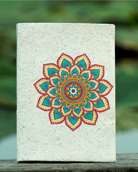 "Mandala",  Plain Journal, Handmade From Water Hyacinth