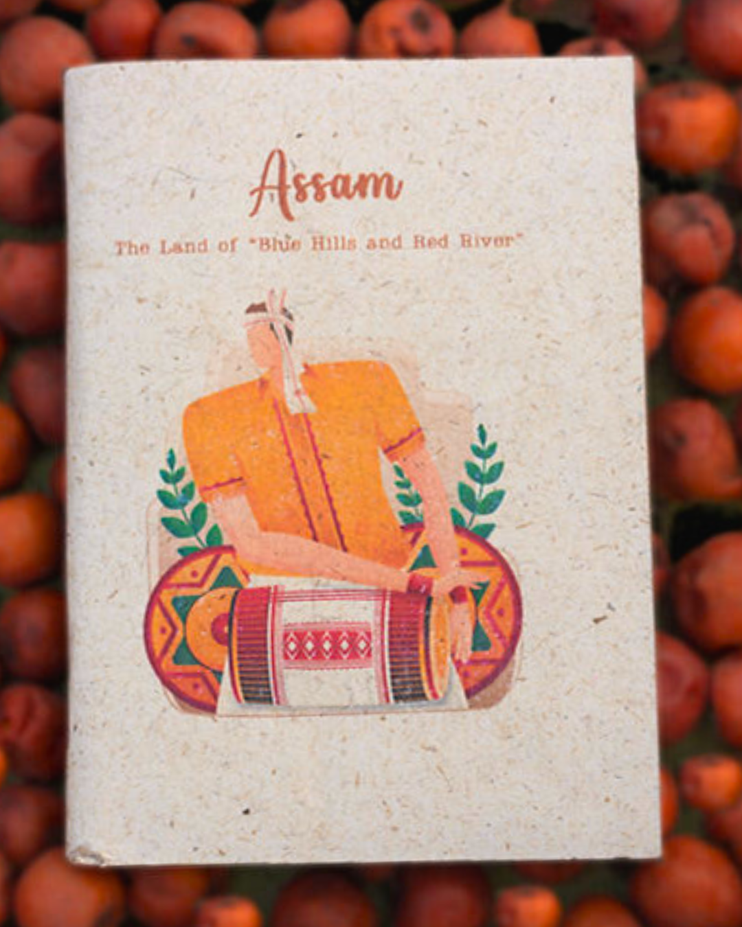 "(Dhulia) Assamese Print",  Plain Journal, Handmade From Water Hyacinth